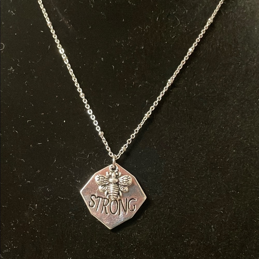 Silver Bee Pendant Necklace